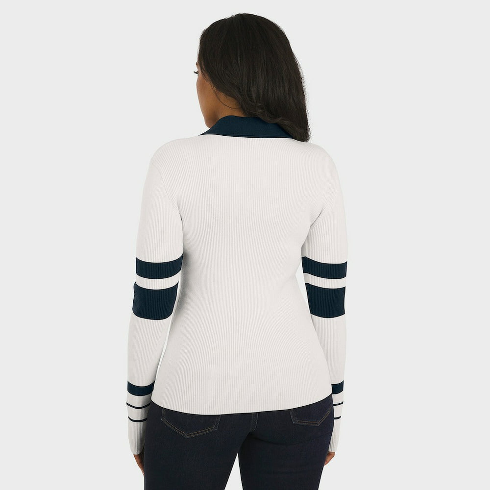 Chicago Bears WEAR by Erin Andrews Women's Ribbed Henley Polo Sweater | NFL Sale