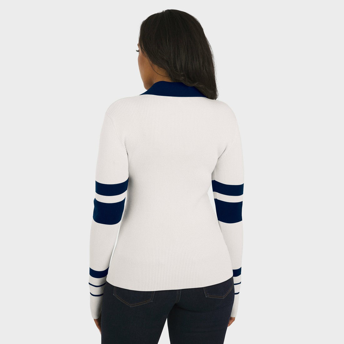 Denver Broncos WEAR by Erin Andrews Women's Ribbed Henley Polo Sweater | NFL New