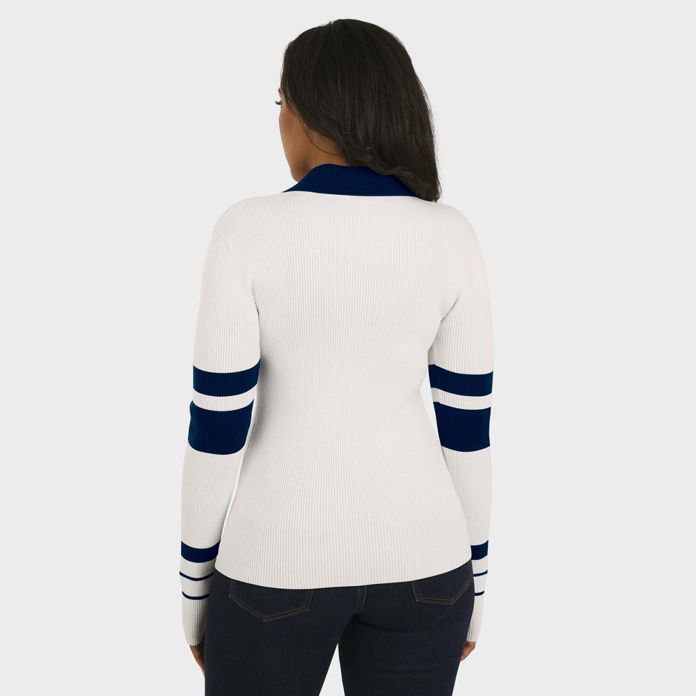 Denver Broncos WEAR by Erin Andrews Women's Ribbed Henley Polo Sweater | NFL New