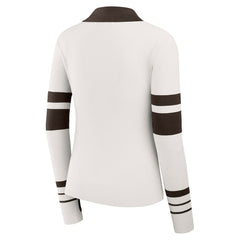 Cleveland Browns WEAR by Erin Andrews Women's Ribbed Henley Polo Sweater | NFL US
