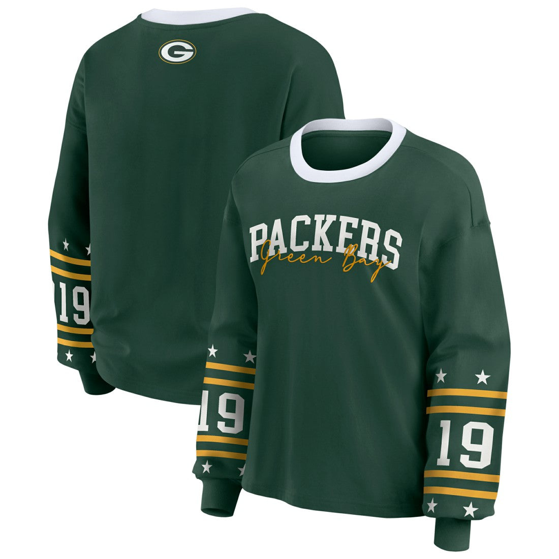 Green Bay Packers WEAR by Erin Andrews Women's Plus Size Sport Long-Sleeve T-Shirt | NFL Outlet