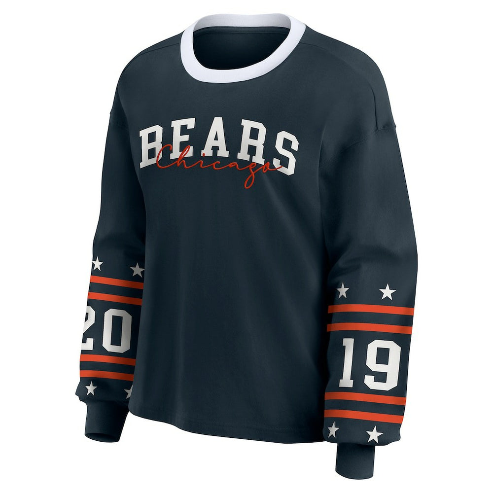 Chicago Bears WEAR by Erin Andrews Women's Plus Size Sport Long-Sleeve T-Shirt | NFL Outlet