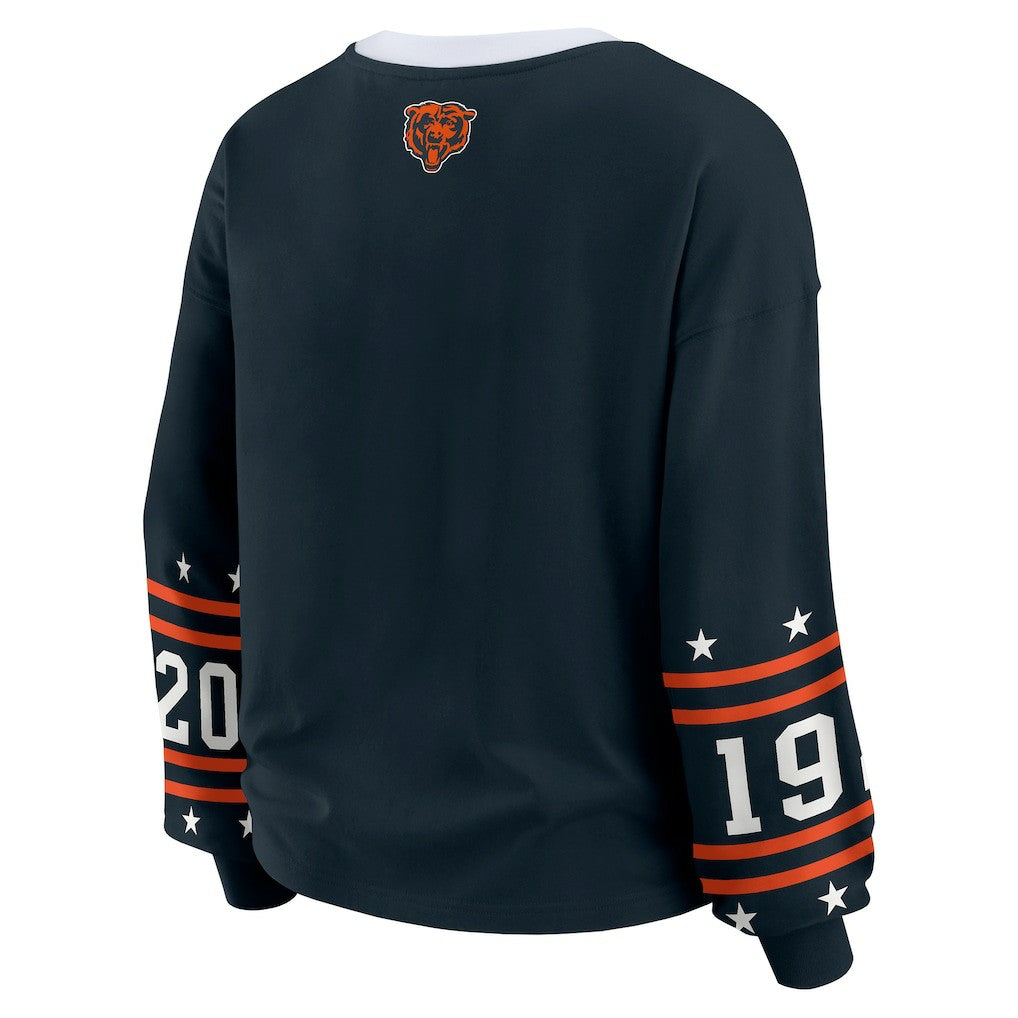 Chicago Bears WEAR by Erin Andrews Women's Plus Size Sport Long-Sleeve T-Shirt | NFL Outlet