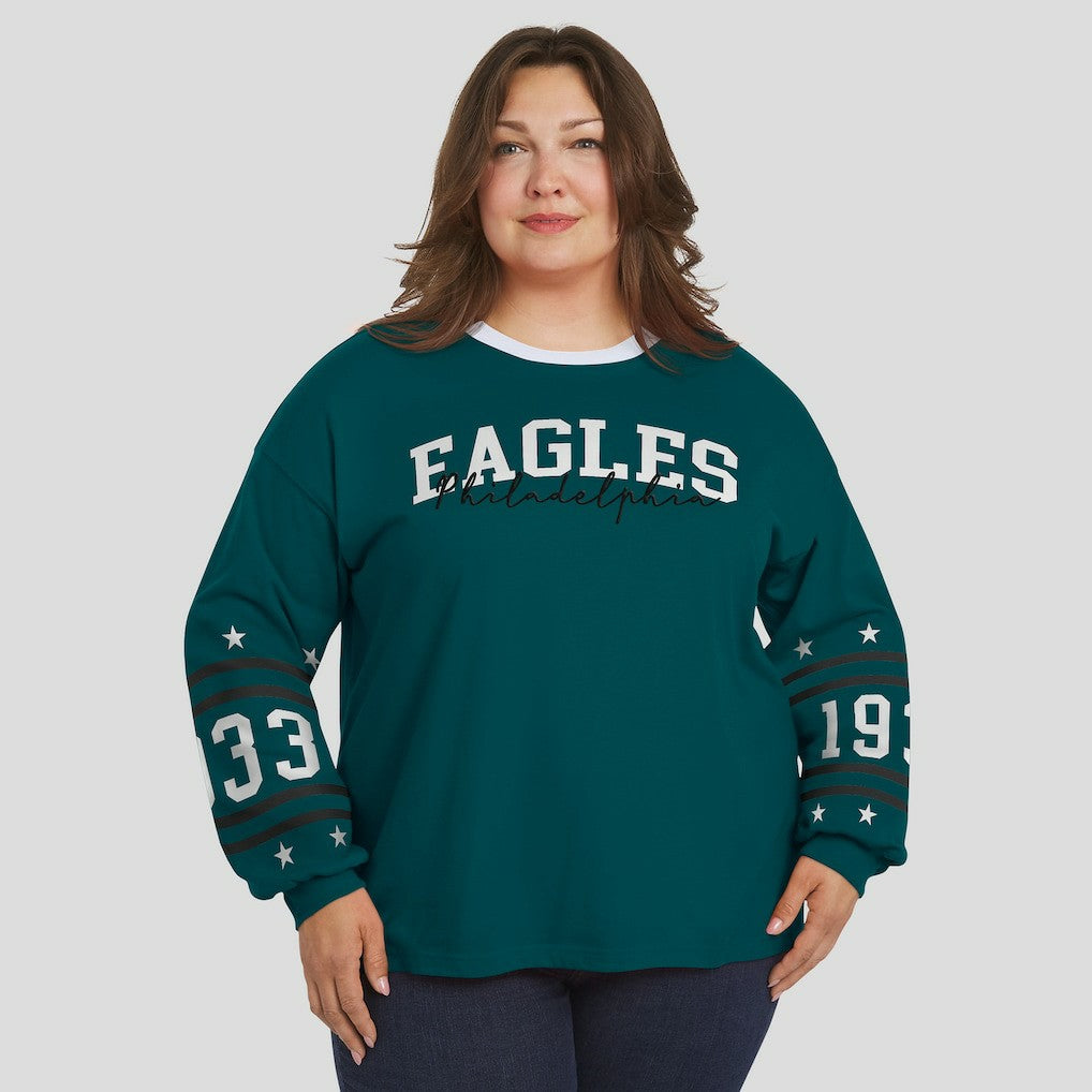Philadelphia Eagles WEAR by Erin Andrews Women's Plus Size Sport Long-Sleeve T-Shirt | NFL Near me