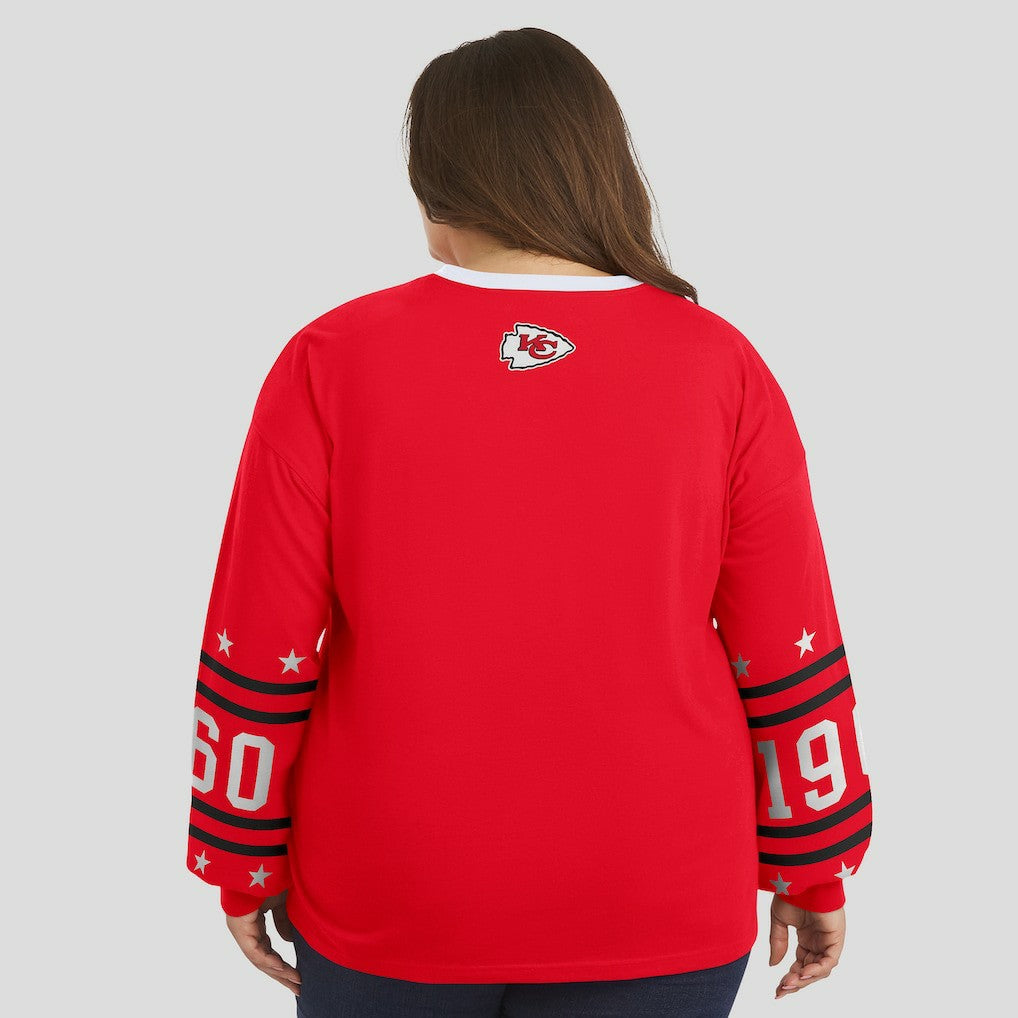 Kansas City Chiefs WEAR by Erin Andrews Women's Plus Size Sport Long-Sleeve T-Shirt | NFL New