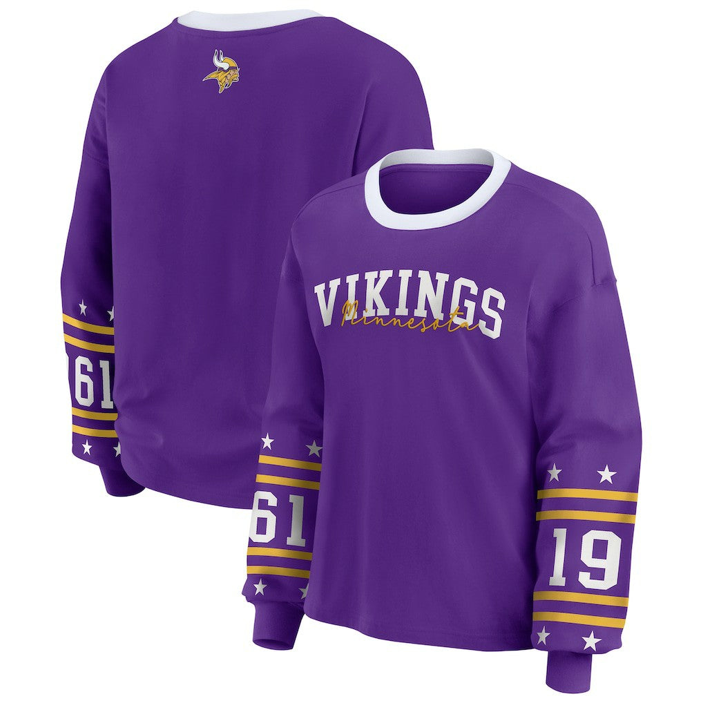 Minnesota Vikings WEAR by Erin Andrews Women's Plus Size Sport Long-Sleeve T-Shirt | NFL Near me