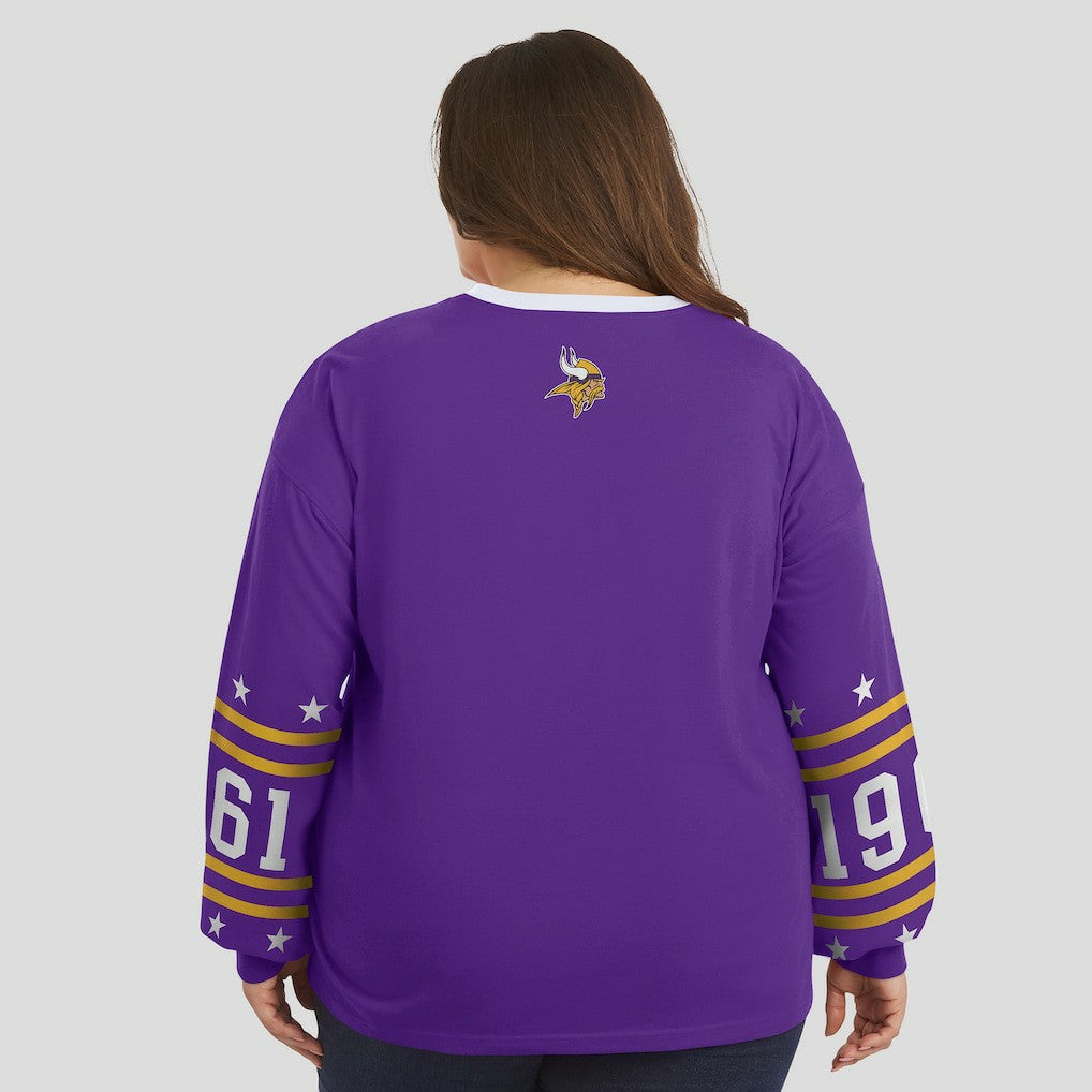 Minnesota Vikings WEAR by Erin Andrews Women's Plus Size Sport Long-Sleeve T-Shirt | NFL Near me