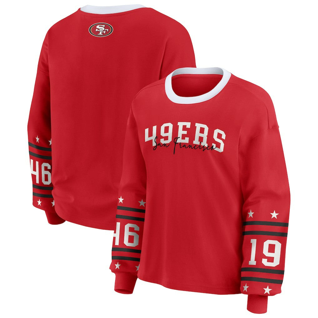 San Francisco 49ers WEAR by Erin Andrews Women's Plus Size Sport Long-Sleeve T-Shirt | NFL New