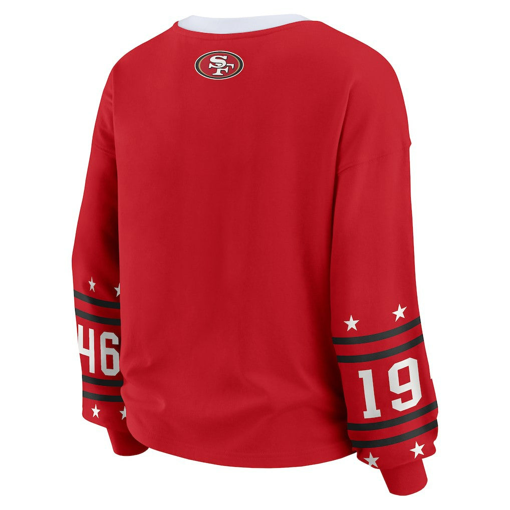 San Francisco 49ers WEAR by Erin Andrews Women's Plus Size Sport Long-Sleeve T-Shirt | NFL New