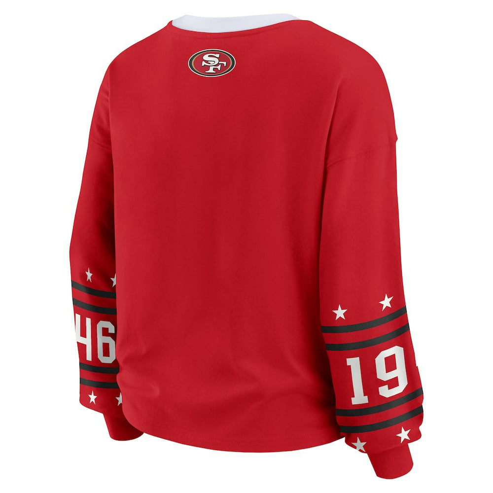 San Francisco 49ers WEAR by Erin Andrews Women's Plus Size Sport Long-Sleeve T-Shirt | NFL New