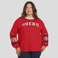 San Francisco 49ers WEAR by Erin Andrews Women's Plus Size Sport Long-Sleeve T-Shirt | NFL New