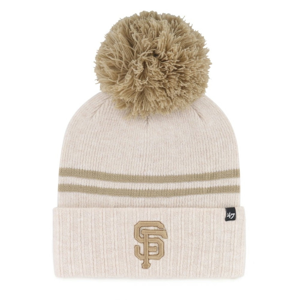 San Francisco Giants '47 Women's Latte Cuffed Knit Hat with Pom - MLB Hats