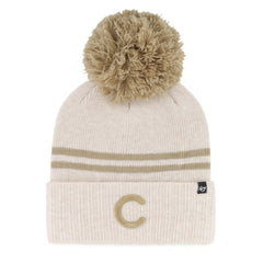 Chicago Cubs '47 Women's Latte Cuffed Knit Hat with Pom - MLB Hats