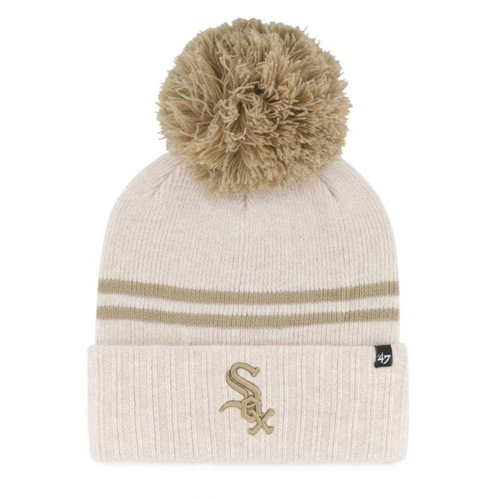 Chicago White Sox '47 Women's Latte Cuffed Knit Hat with Pom - MLB Hats