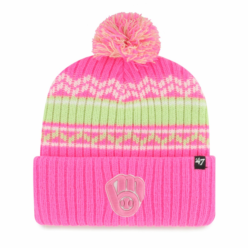 Milwaukee Brewers '47 Youth Polar Vortex Cuffed Knit Hat with Pom - MLB Hats