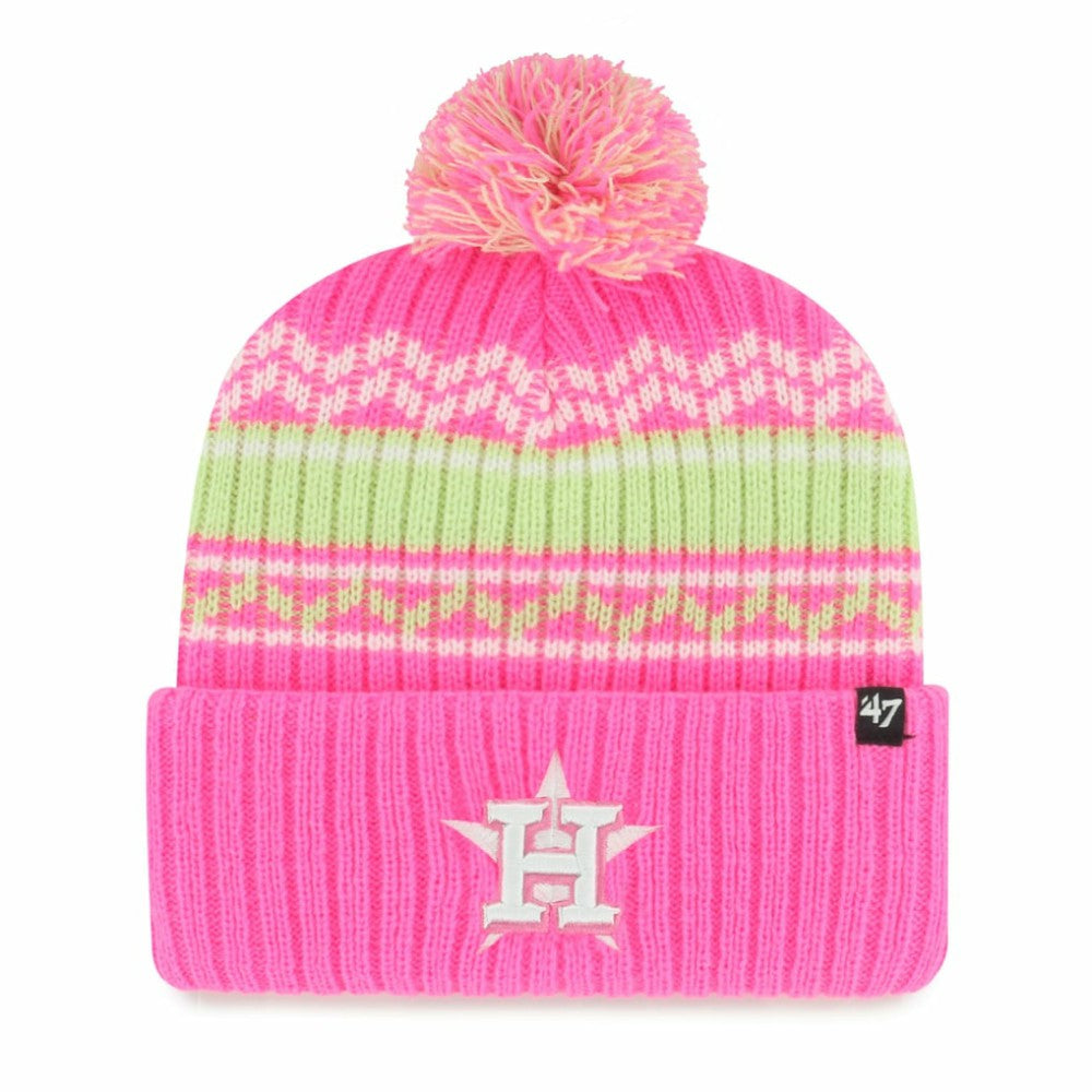Houston Astros '47 Youth Polar Vortex Cuffed Knit Hat with Pom - MLB Hats