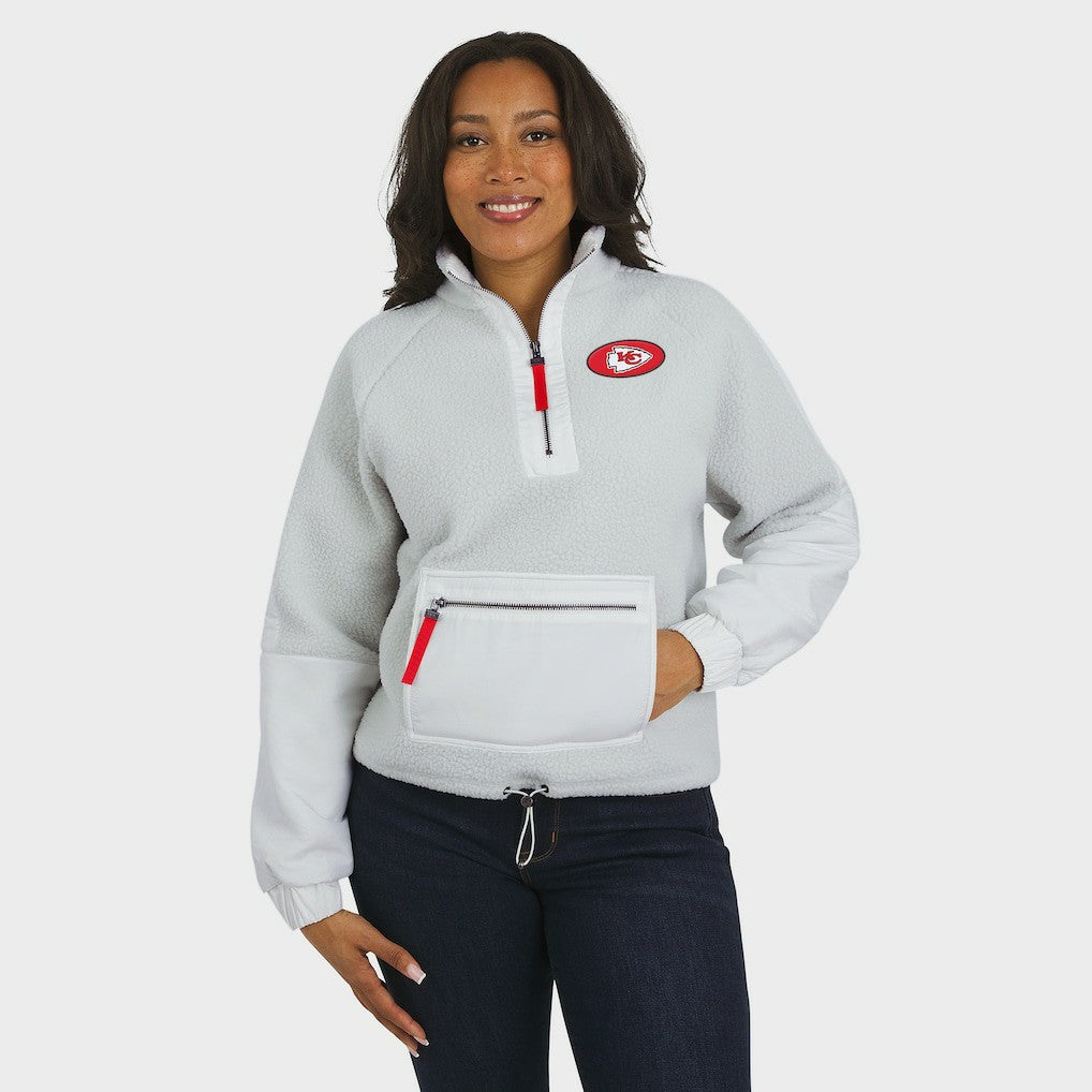 Kansas City Chiefs WEAR by Erin Andrews Women's Polar Fleece Half-Zip Jacket | NFL Hot
