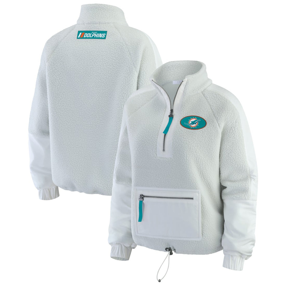 Miami Dolphins WEAR by Erin Andrews Women's Polar Fleece Half-Zip Jacket | NFL New