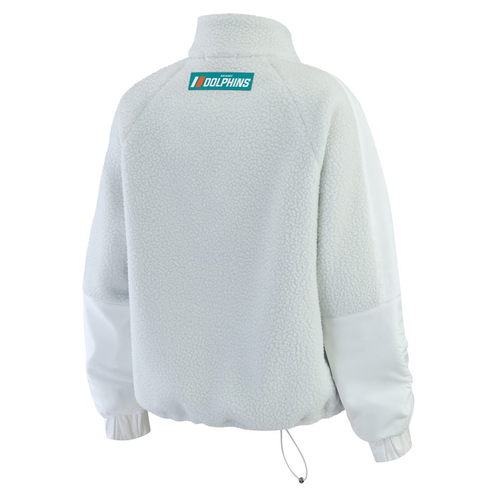 Miami Dolphins WEAR by Erin Andrews Women's Polar Fleece Half-Zip Jacket | NFL New