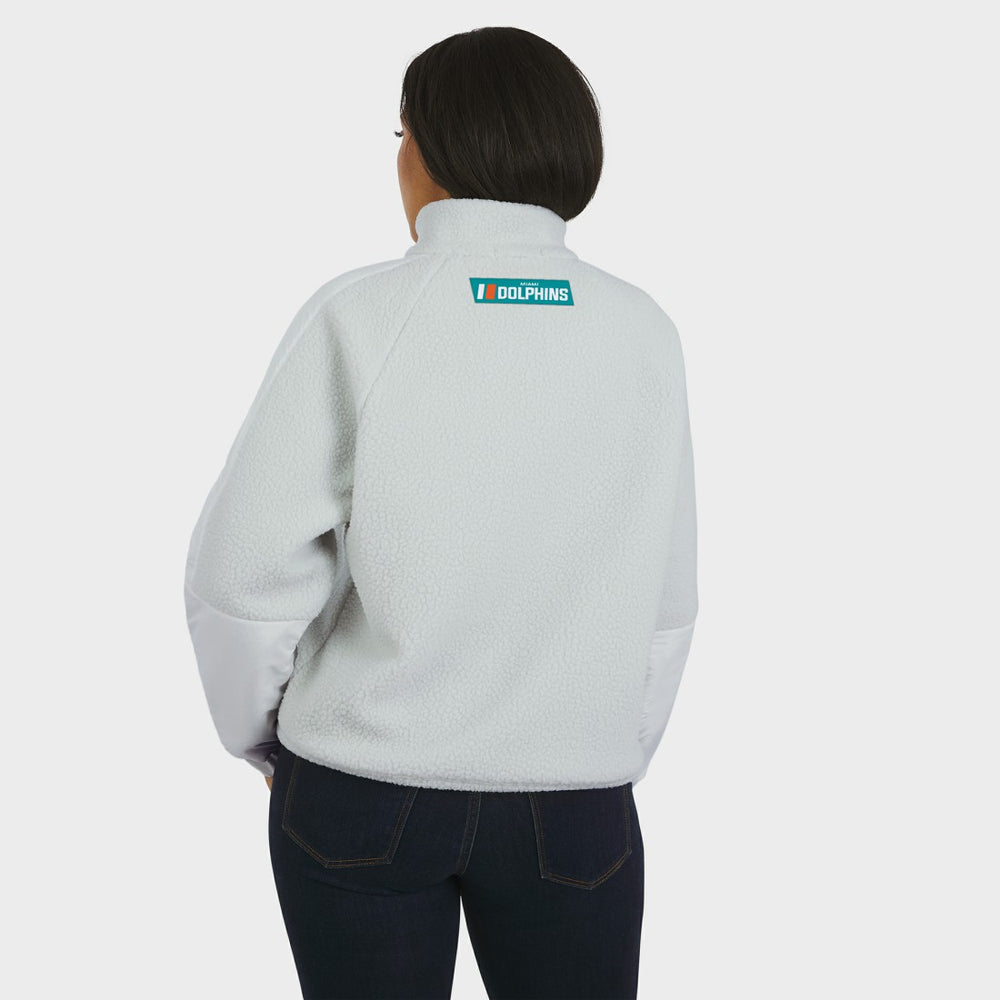 Miami Dolphins WEAR by Erin Andrews Women's Polar Fleece Half-Zip Jacket | NFL New