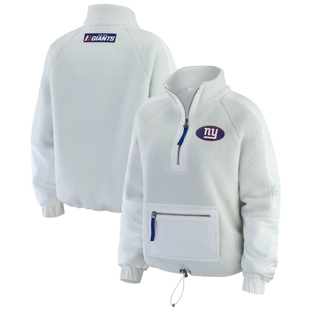 New York Giants WEAR by Erin Andrews Women's Polar Fleece Half-Zip Jacket | NFL Hot