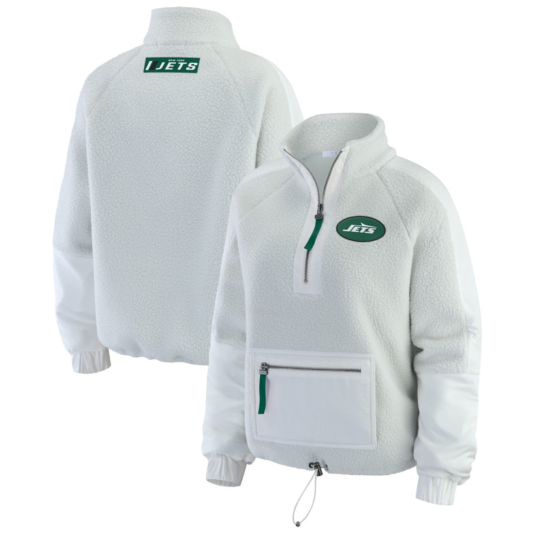 New York Jets WEAR by Erin Andrews Women's Polar Fleece Half-Zip Jacket | NFL Sale