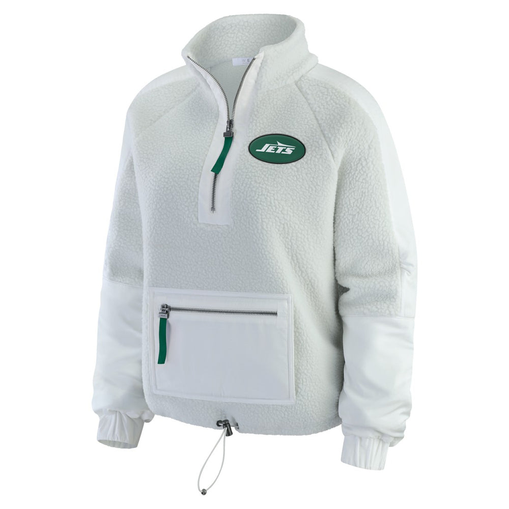New York Jets WEAR by Erin Andrews Women's Polar Fleece Half-Zip Jacket | NFL Sale