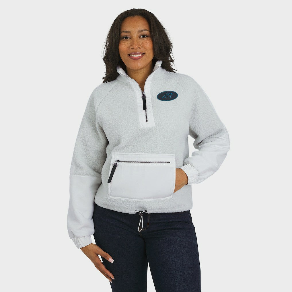 Carolina Panthers WEAR by Erin Andrews Women's Polar Fleece Half-Zip Jacket | NFL On sale