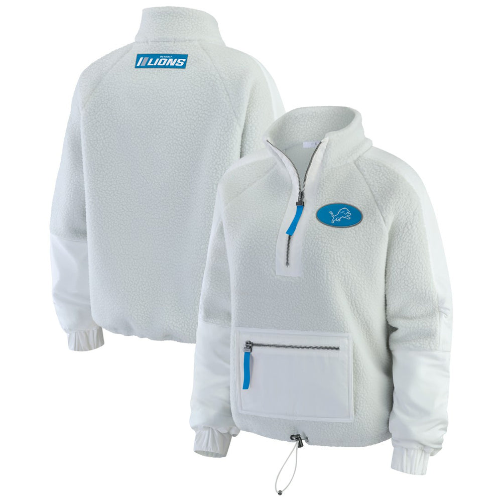 Detroit Lions WEAR by Erin Andrews Women's Polar Fleece Half-Zip Jacket | NFL Sale