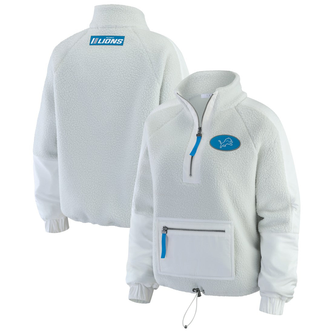 Detroit Lions WEAR by Erin Andrews Women's Polar Fleece Half-Zip Jacket | NFL Sale