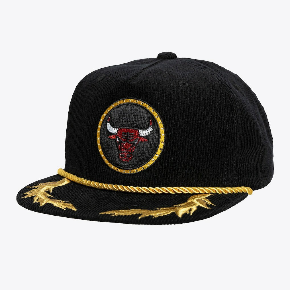 Black Chicago Bulls x DANNIJO Women's Deadstock Cord Snapback Hat | NBA