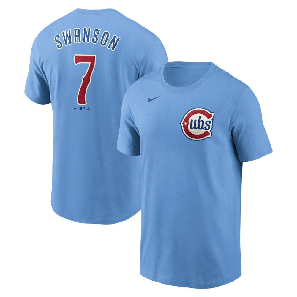 Dansby Swanson Chicago Cubs Nike Fuse Name & Number T-Shirt - MLB T-shirts