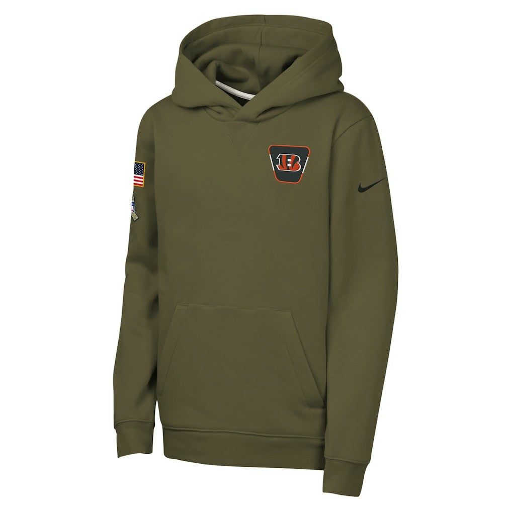 Cincinnati Bengals Youth 2025 Salute to Service Club Fleece Hoodie | NFL Discount