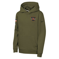 Cincinnati Bengals Youth 2025 Salute to Service Club Fleece Hoodie | NFL Discount