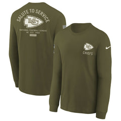 Kansas City Chiefs Youth 2025 Salute to Service Sideline Long Sleeve T-Shirt | NFL New