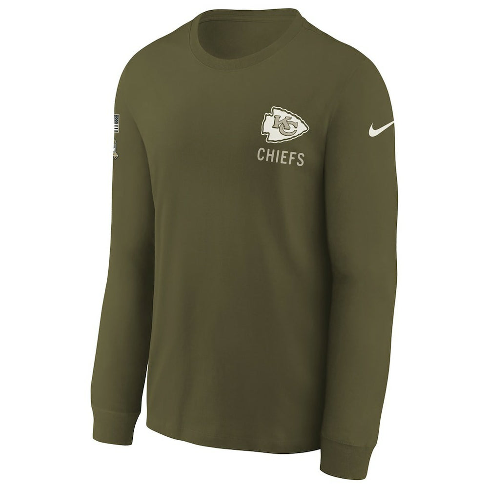 Kansas City Chiefs Youth 2025 Salute to Service Sideline Long Sleeve T-Shirt | NFL New