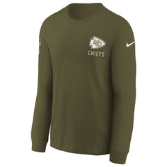Kansas City Chiefs Youth 2025 Salute to Service Sideline Long Sleeve T-Shirt | NFL New