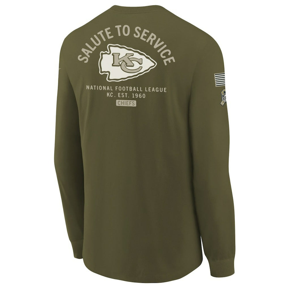 Kansas City Chiefs Youth 2025 Salute to Service Sideline Long Sleeve T-Shirt | NFL New