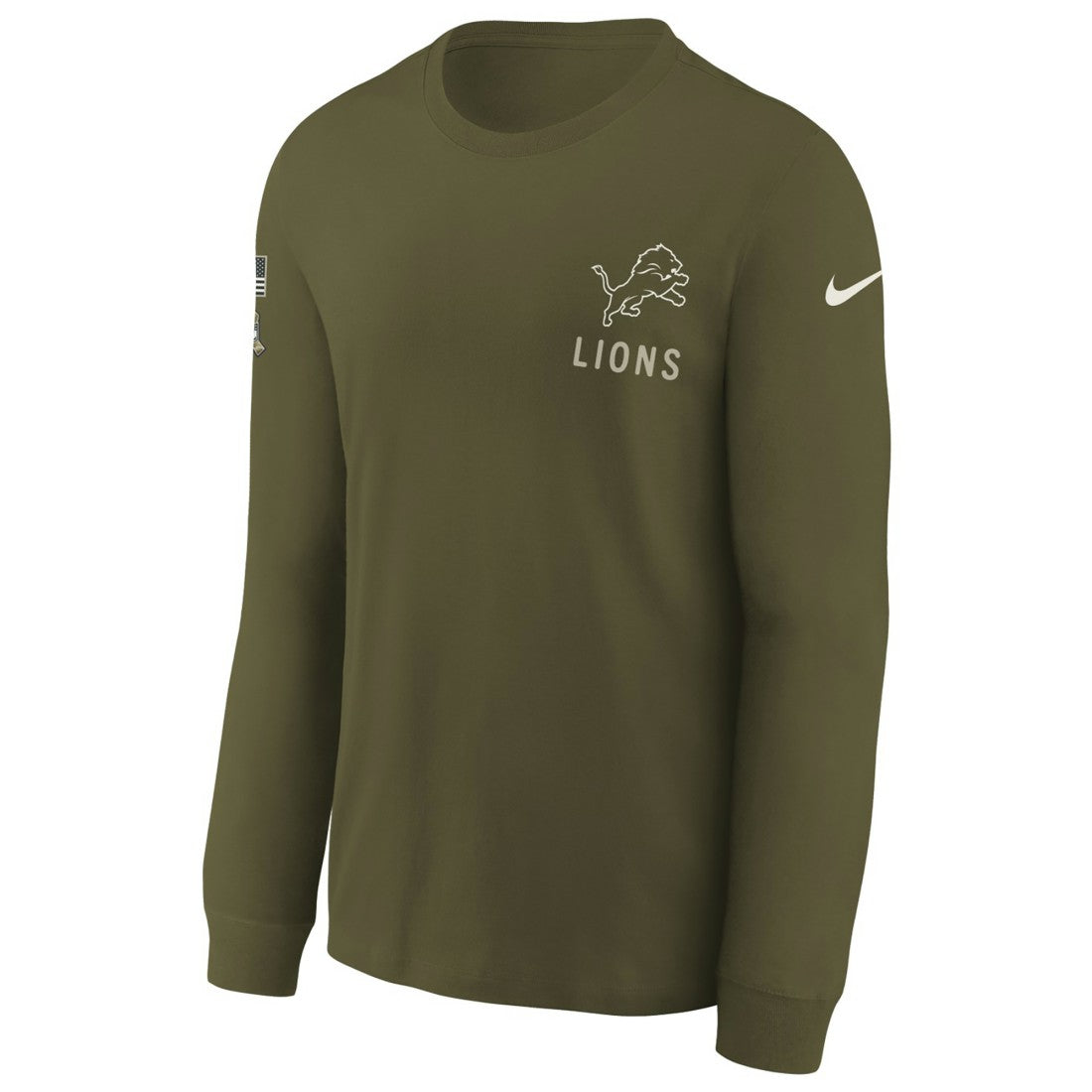Detroit Lions Youth 2025 Salute to Service Sideline Long Sleeve T-Shirt | NFL Hot