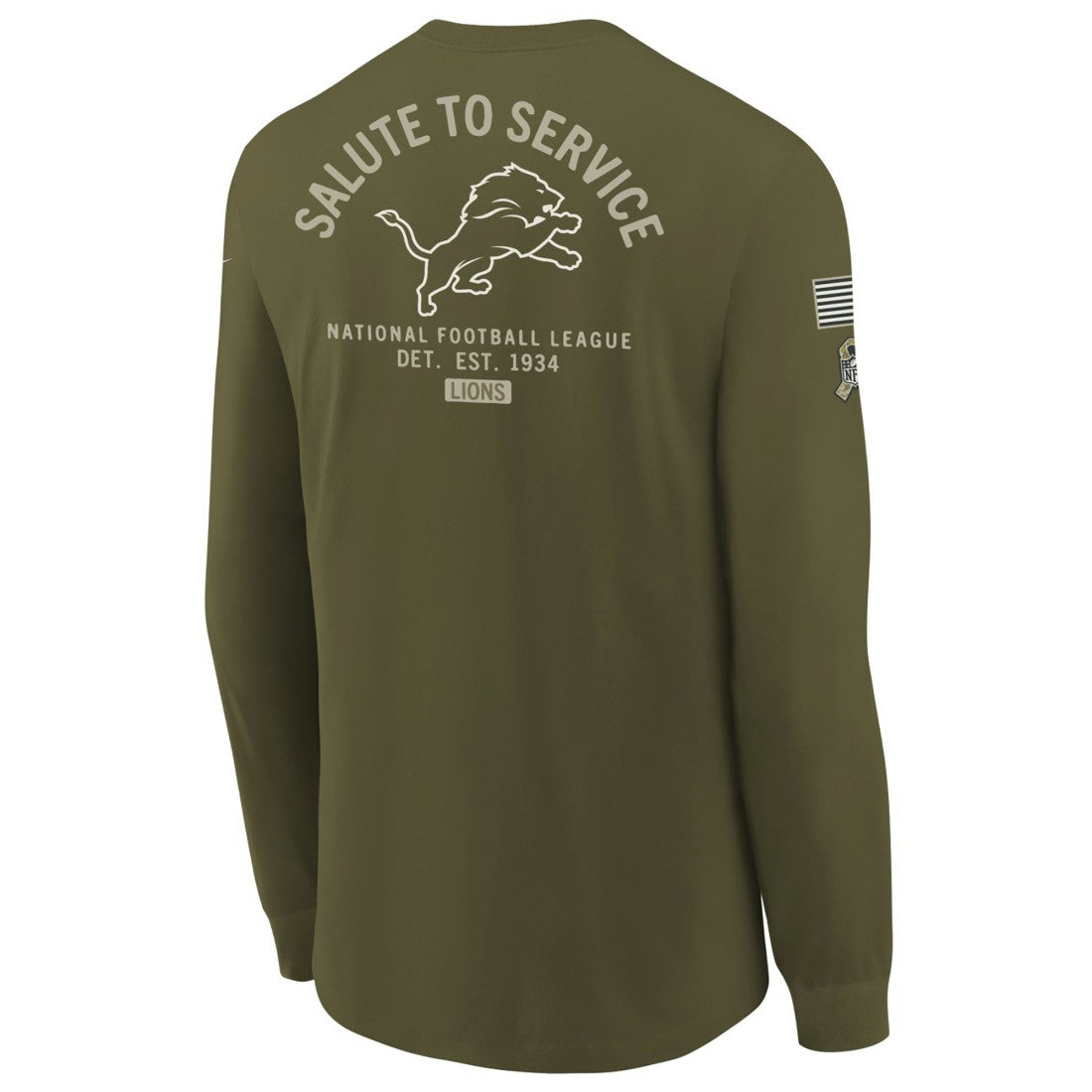 Detroit Lions Youth 2025 Salute to Service Sideline Long Sleeve T-Shirt | NFL Hot