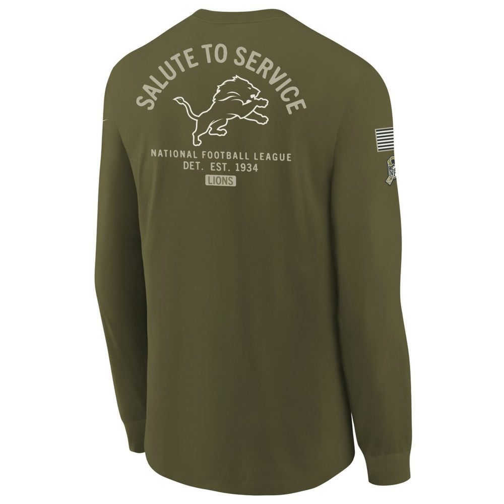 Detroit Lions Youth 2025 Salute to Service Sideline Long Sleeve T-Shirt | NFL Hot