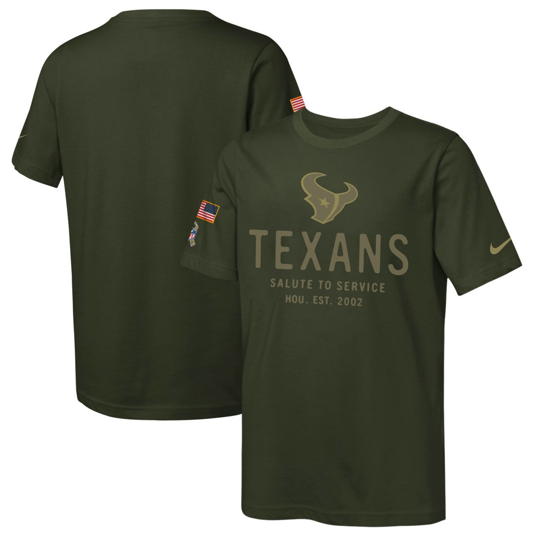 Houston Texans Youth 2025 Salute to Service Sideline Dri-FIT T-Shirt | NFL Sale