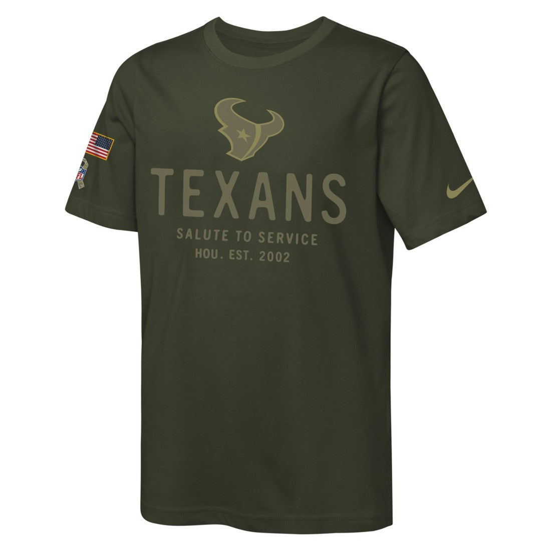 Houston Texans Youth 2025 Salute to Service Sideline Dri-FIT T-Shirt | NFL Sale