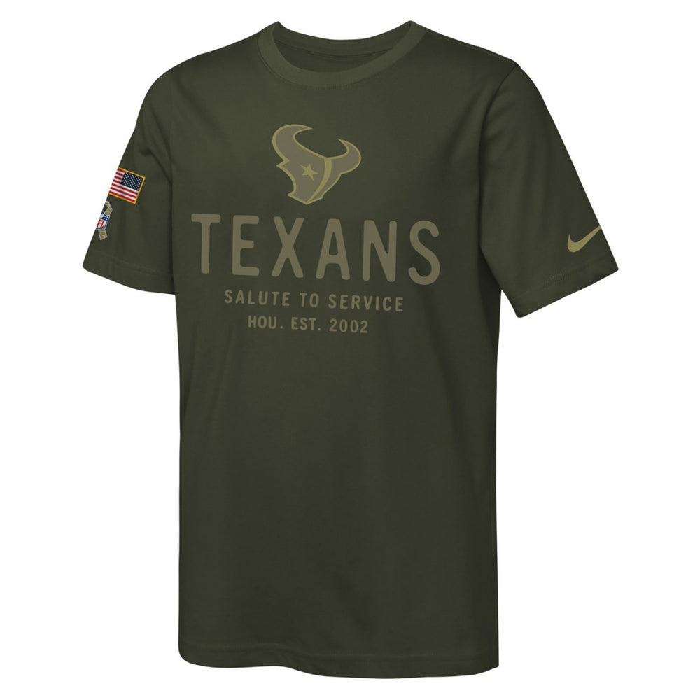 Houston Texans Youth 2025 Salute to Service Sideline Dri-FIT T-Shirt | NFL Sale