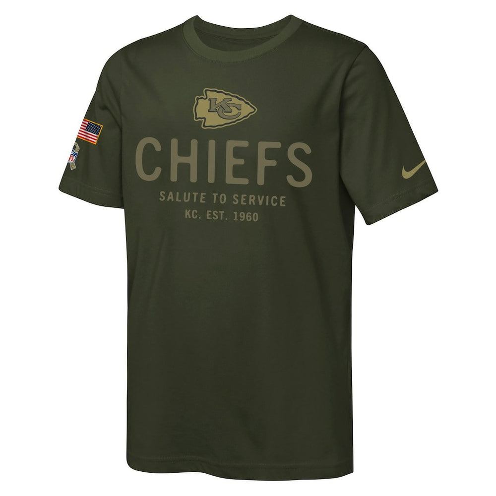 Kansas City Chiefs Youth 2025 Salute to Service Sideline Dri-FIT T-Shirt | NFL Sale