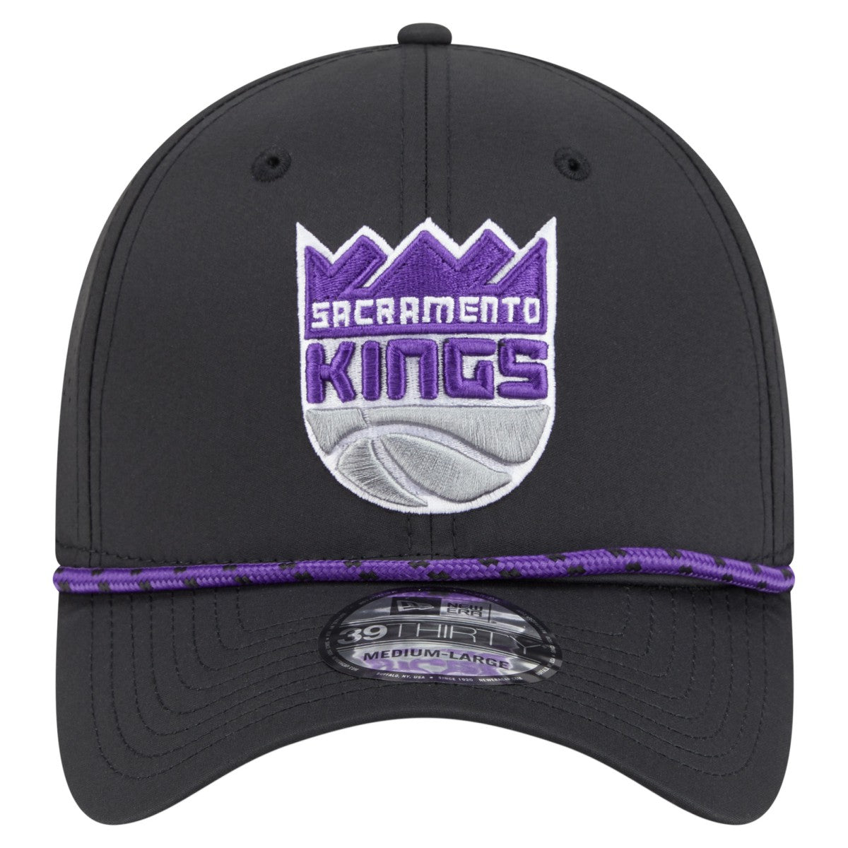 Black Sacramento Kings Featherweight Poly Rope Flex 39Thirty Hat | NBA