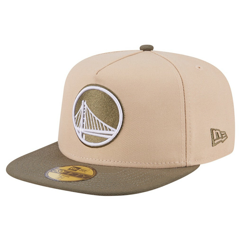 Tan Golden State Warriors Color Pack Two-Tone 59FIFTY A-Frame Fitted Hat | NBA