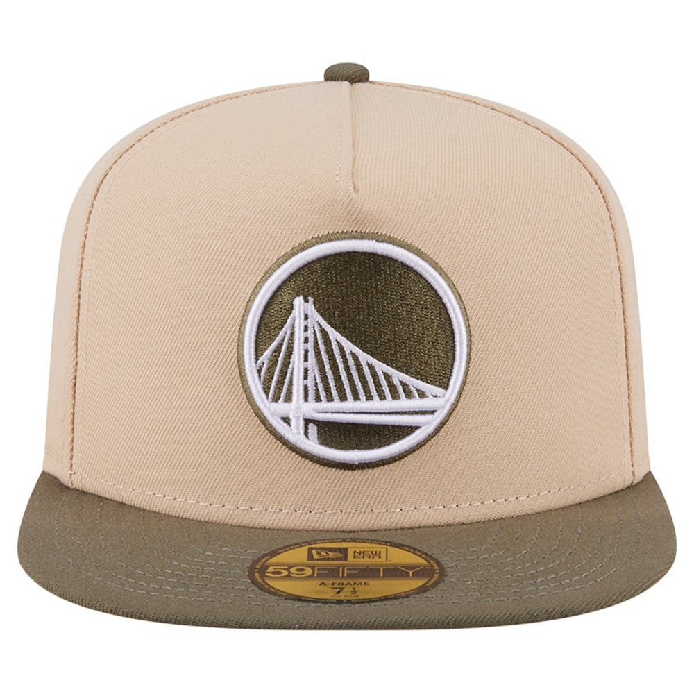 Tan Golden State Warriors Color Pack Two-Tone 59FIFTY A-Frame Fitted Hat | NBA