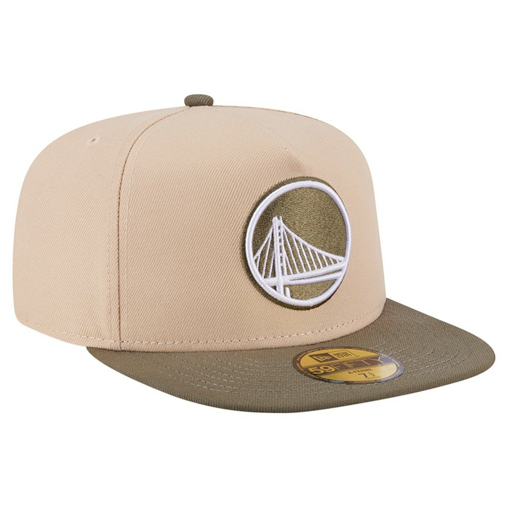Tan Golden State Warriors Color Pack Two-Tone 59FIFTY A-Frame Fitted Hat | NBA