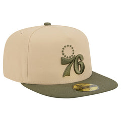 Tan Philadelphia 76ers Color Pack Two-Tone 59FIFTY A-Frame Fitted Hat | NBA
